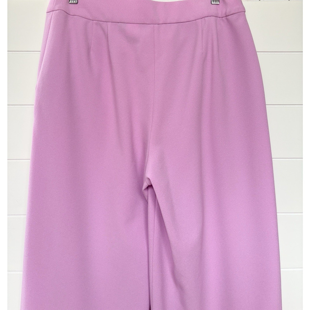 Tahari ASL Wide Leg Trouser Pants Size 10 Pink Macaroon Career Office Spring - Picture 9 of 16